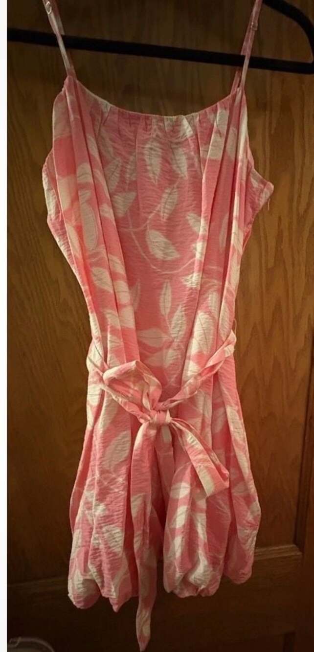 Loft Petites Leafed Pleated Mini Pocket Dress in Pink